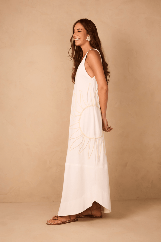 Off-White Embroidered Sun Sleeveless Relaxed Maxi Dress_1