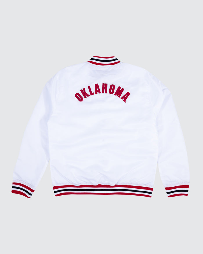 Oklahoma Sooners 1 White Letterman Jacket