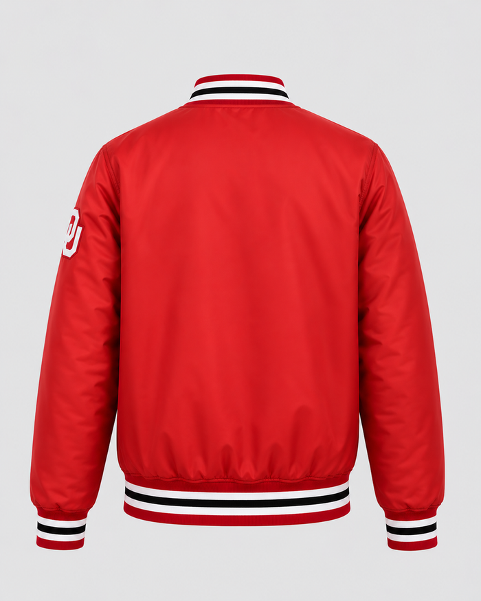Oklahoma Sooners Script Crimson Varsity Jacket