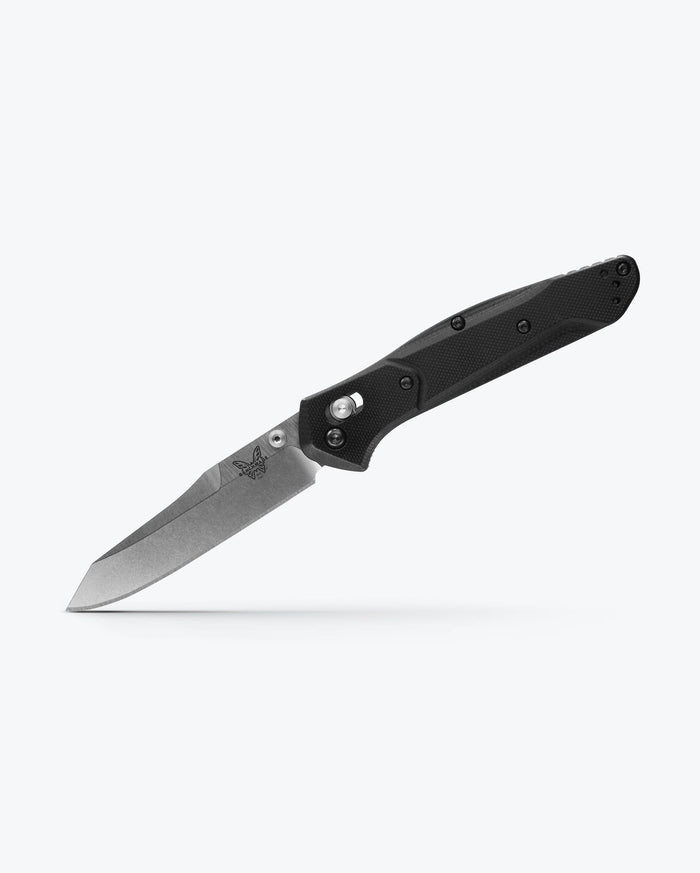 Benchmade 940-2 Osborne Black G10 Tactical Knife - Open Angled View | Benchmade Knife Co.