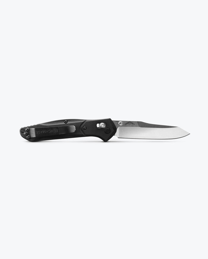 Benchmade 940-2 Osborne Black G10 Knife - Back View Open with Brand Marking | Benchmade Knife Co.