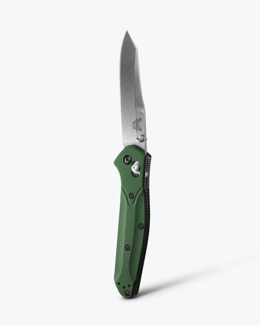 Benchmade 940 Osborne Green Aluminum EDC Knife - Open Vertical Profile | Benchmade Knife Co.