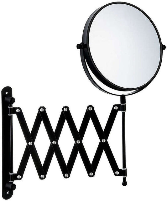 Pantograph Extension Makeup Mirror - 7x/1x Reversible, in Polished Chrome or Matte Black