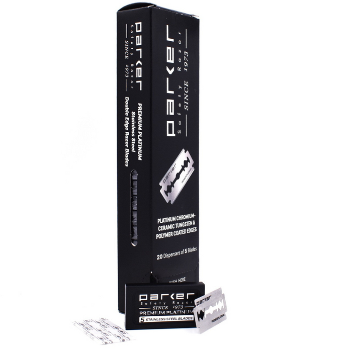 Parker Premium Platinum Double Edge Safety Razor Blades (100 Pack)