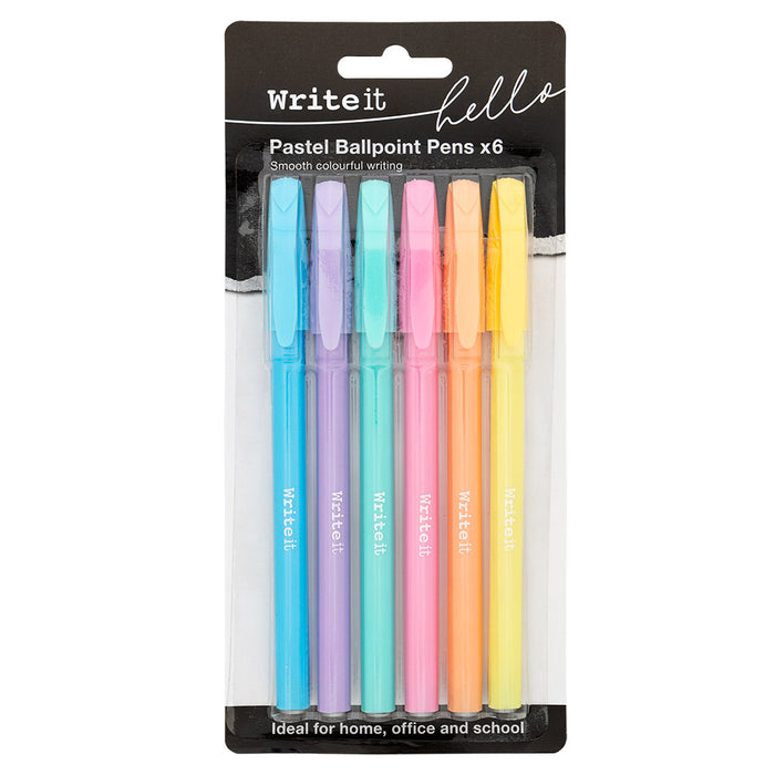 Pastel Ballpoint Pens 6 Pack