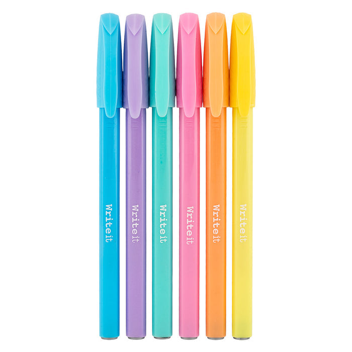 Pastel Ballpoint Pens 6 Pack