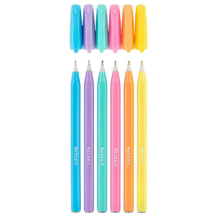 Pastel Ballpoint Pens 6 Pack