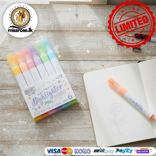 Pastel Kawaii Highlighter Pen Set – 6 Colors