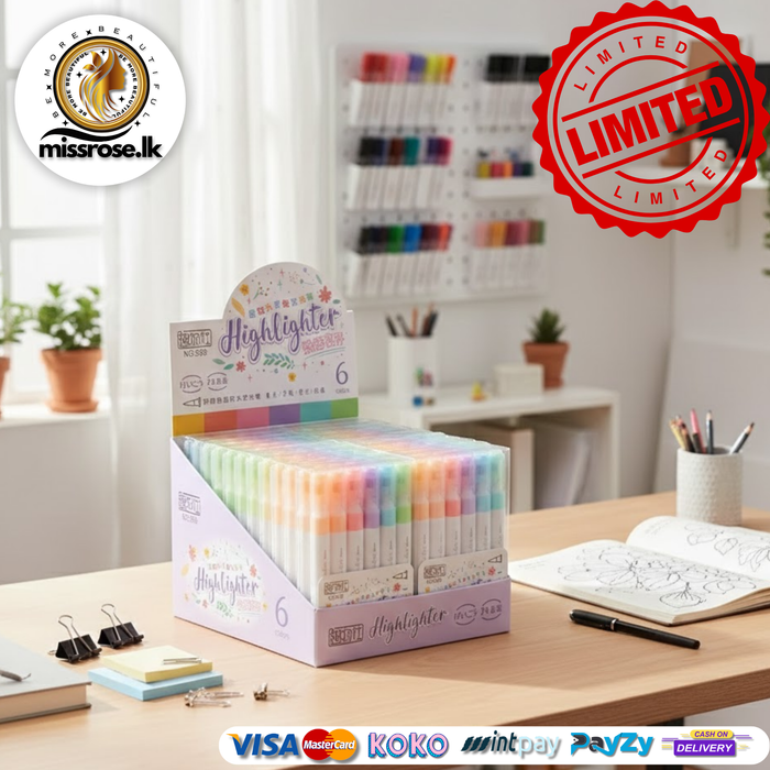 Pastel Kawaii Highlighter Pen Set – 6 Colors