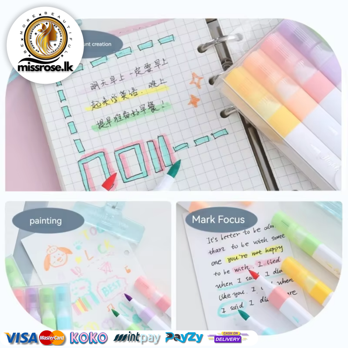 Pastel Kawaii Highlighter Pen Set – 6 Colors