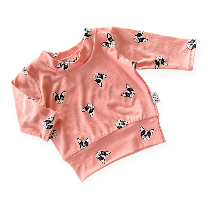 Peach French Bulldog Top | Short, Long, or Sleeveless Puppy Shirt