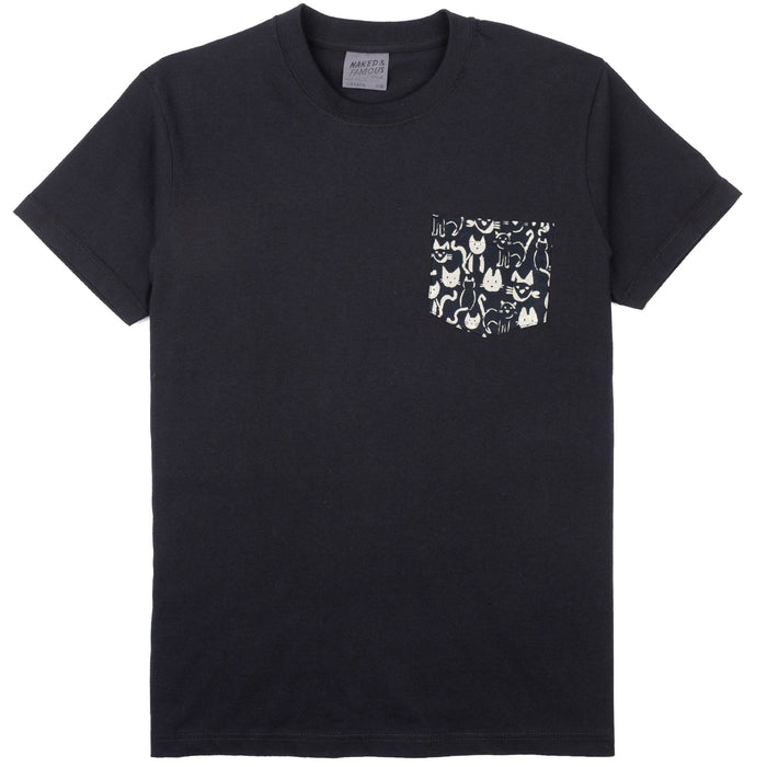 Pocket Tee - Black + Cat Strokes by Naked & Famous Denim