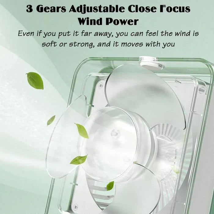 Portable LED Desk Fan with Mist Spray