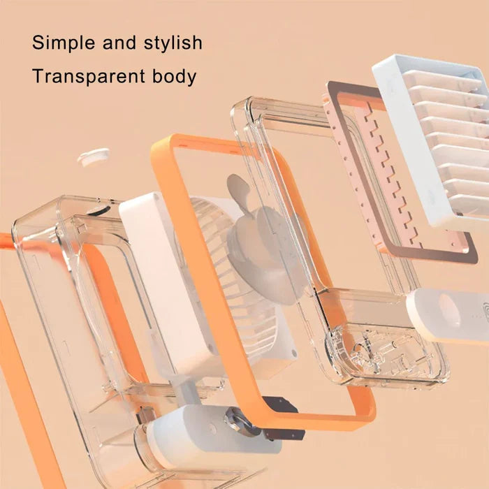 Portable LED Desk Fan with Mist Spray