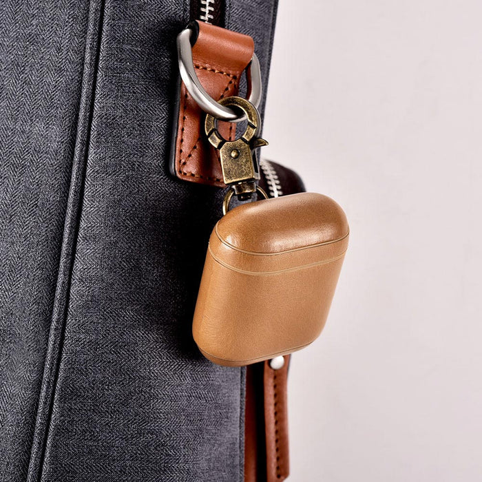 AirPods 1/2 Leather Protective Case Cover with Hook by Hardiston - premium AirPods Cases
