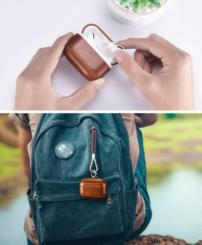 AirPods 3 Leather Protective Case Cover with Hook by Hardiston - premium AirPods Cases