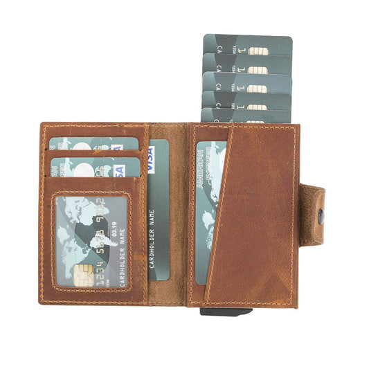 Premium RFID Blocking Leather Card Holder with Pop - Up Feature by Hardiston - premium Card Holders