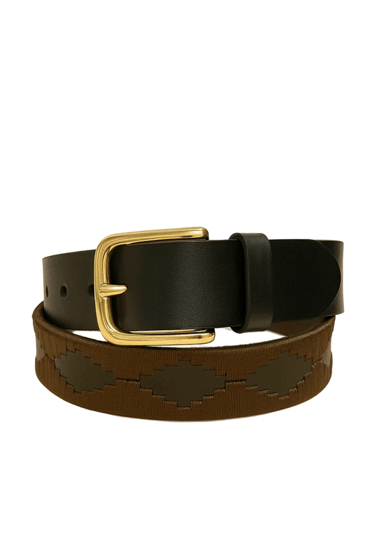 Prestige Tannery Embossed Leather Belt – Two-Tone Design - Bascora