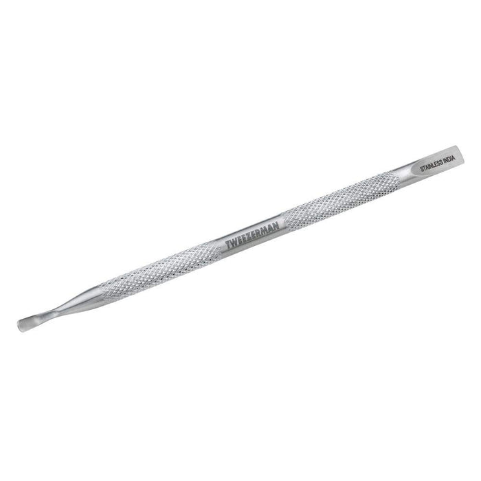 Pushy & Nail Cleaner | Tweezerman stainless steel nail tool with textured grip for precise cuticle pushing and nail cleaning in personal skincare and body care routines.