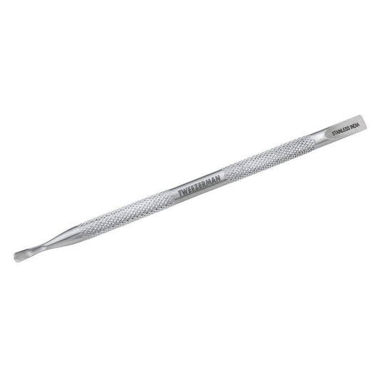 Pushy & Nail Cleaner | Tweezerman stainless steel nail tool with textured grip for precise cuticle pushing and nail cleaning in personal skincare and body care routines.
