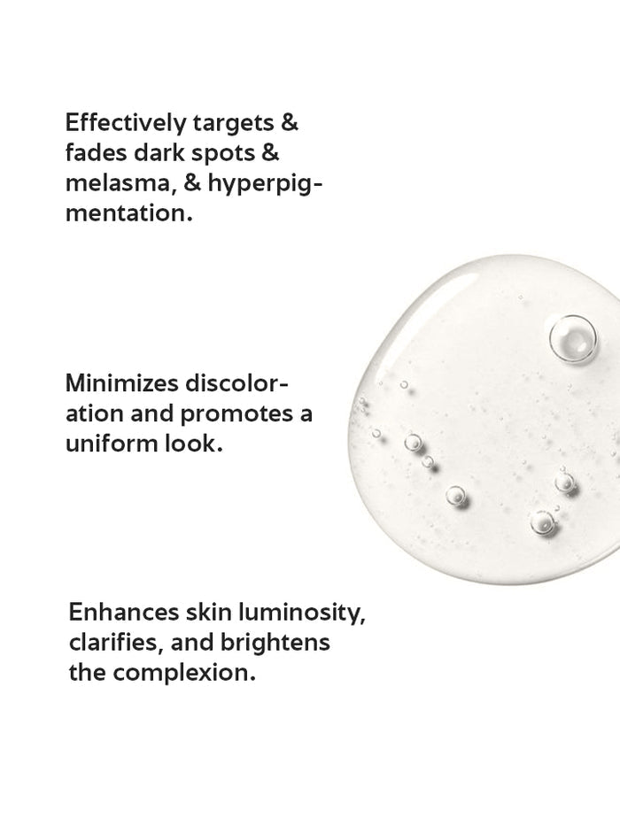 Product texture with text describing its effects on skin