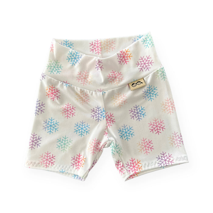Rainbow Snowflakes Biker Shorts