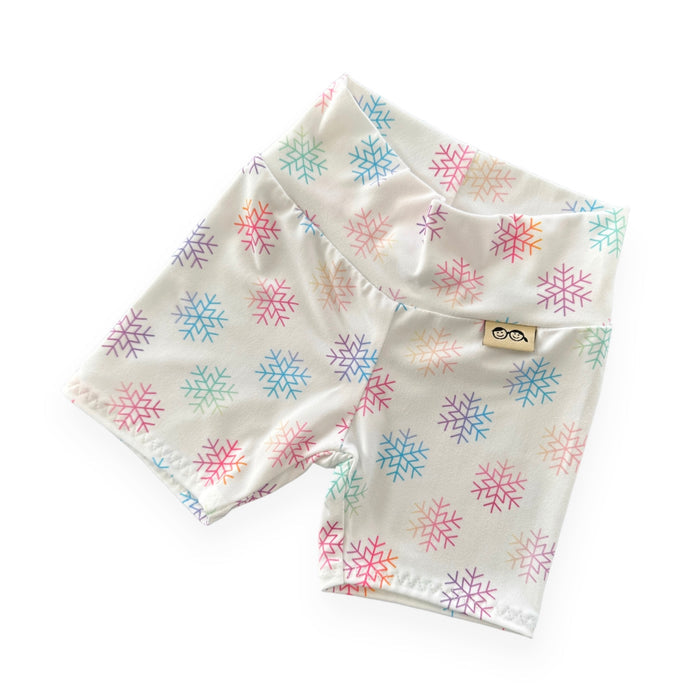Rainbow Snowflakes Biker Shorts