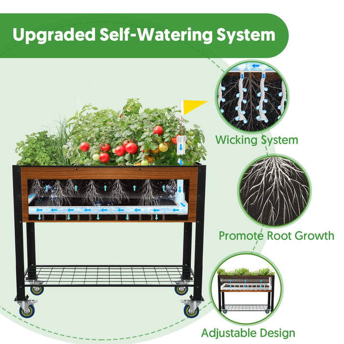 Raised Garden Bed with Legs and Wheels