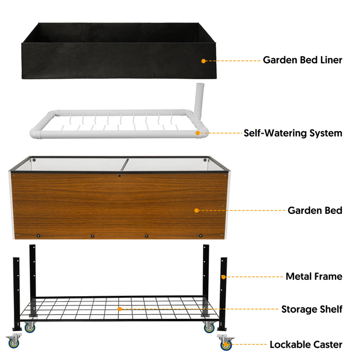 Raised Garden Bed with Legs and Wheels