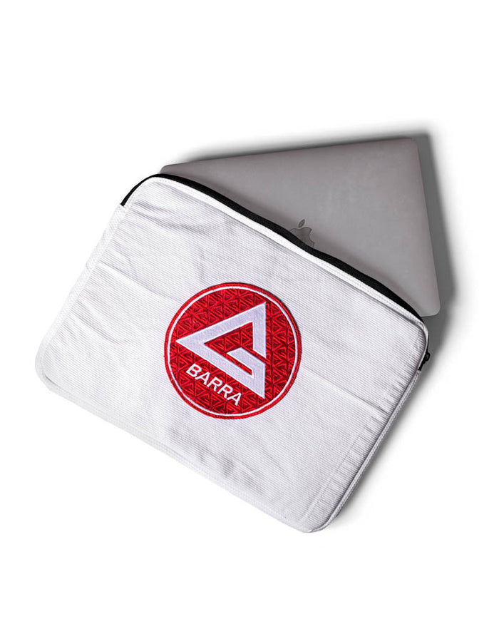 Repurposed Large Laptop Sleeve - White