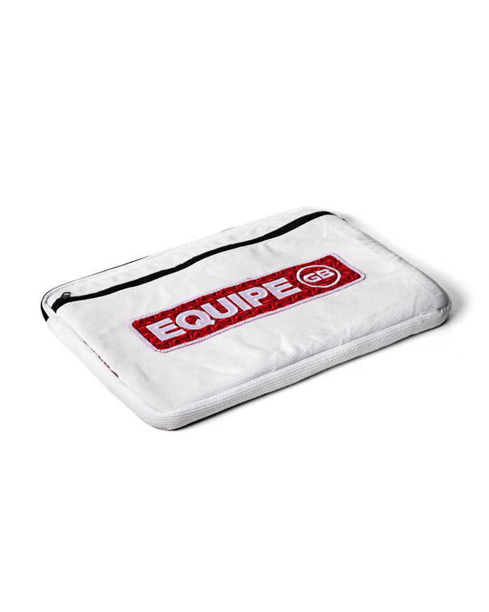 Repurposed Large Laptop Sleeve - White