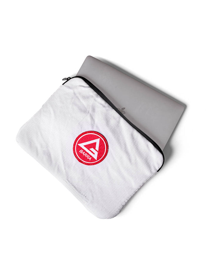 Repurposed Small Laptop Sleeve - White