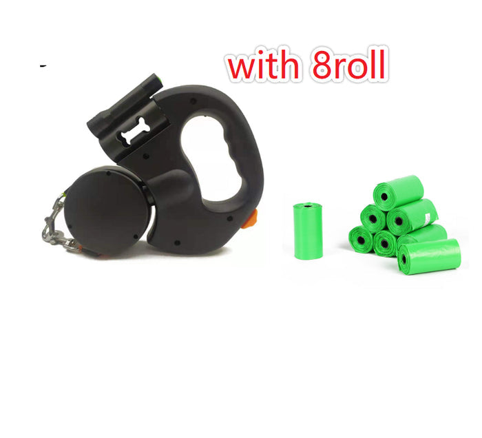 Retractable Dual Dog Leash with LED Light & Reflective Design