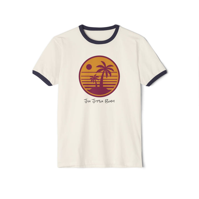 Retro Palm Sunset Ringer T‑Shirt