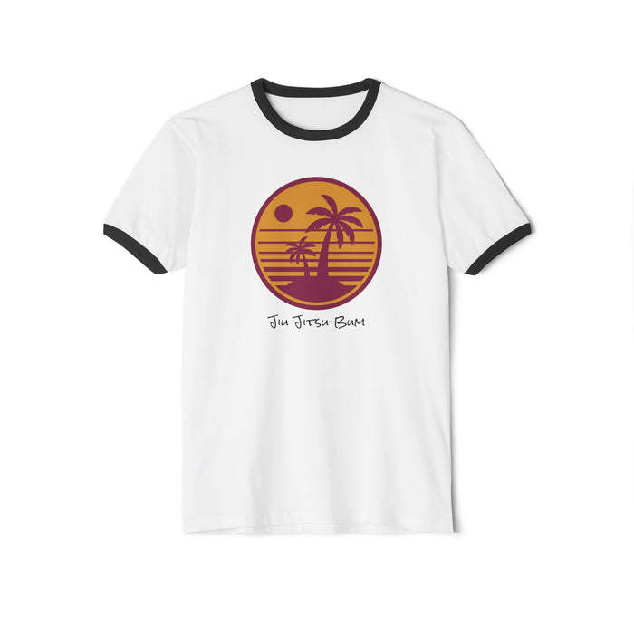 Retro Palm Sunset Ringer T‑Shirt