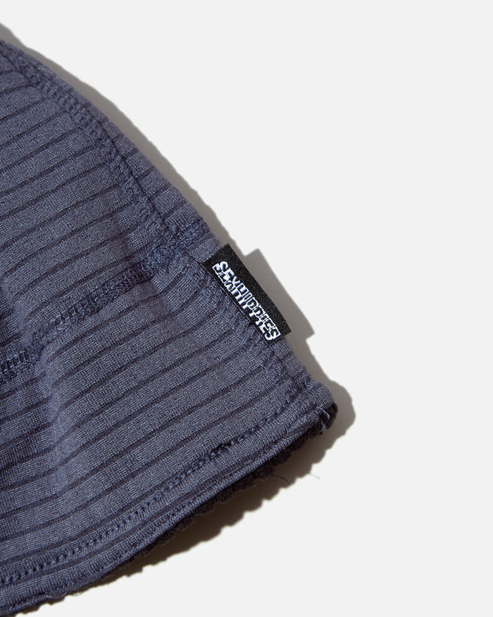 sexhippies Reversible Grid Fleece Beanie in Black / Mid Grey blues store www.bluesstore.co