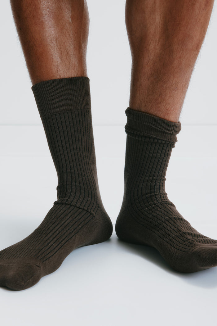Rib Socks in Walnut