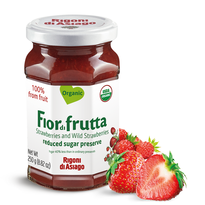 RIGONI DI ASIAGO Strawberry Organic Fruit Spread Glass Jar 250 gr
