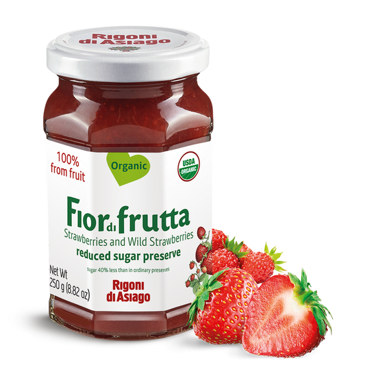 RIGONI DI ASIAGO Strawberry Organic Fruit Spread Glass Jar 250 gr