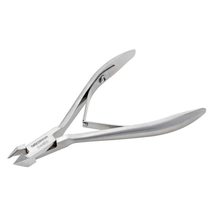 Rockhard Cuticle Nipper | Tweezerman stainless steel tool designed for precise cuticle trimming and nail care in skincare routines.