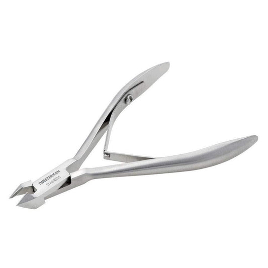 Rockhard Cuticle Nipper | Tweezerman stainless steel tool designed for precise cuticle trimming and nail care in skincare routines.