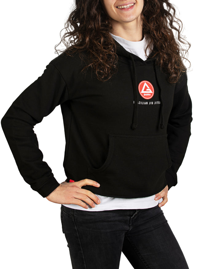 RS Classic Womens Cropped Pocket Hoodie - Black