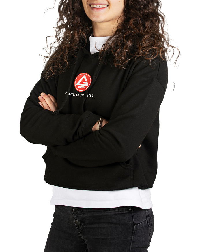 RS Classic Womens Cropped Pocket Hoodie - Black