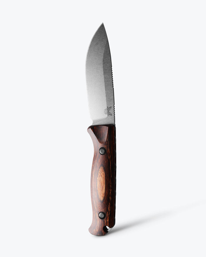 Benchmade Saddle Mountain Skinner Stabilized Wood Drop-point - Vertical View | Benchmade Knife Co.