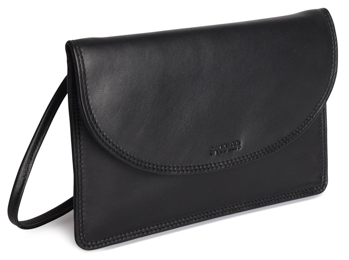 Isabelle RFID Leather Slimline Crossbody Bag - Bascora