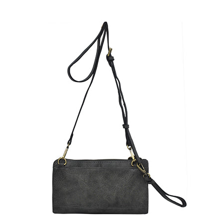!SALE! Dark Gray Faux Leather NGIL Crossbody/Wristlet