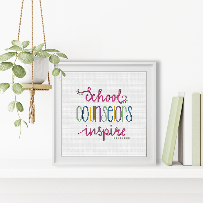 School Counselors Inspire Cross Stitch Pattern by Peppermint Purple
