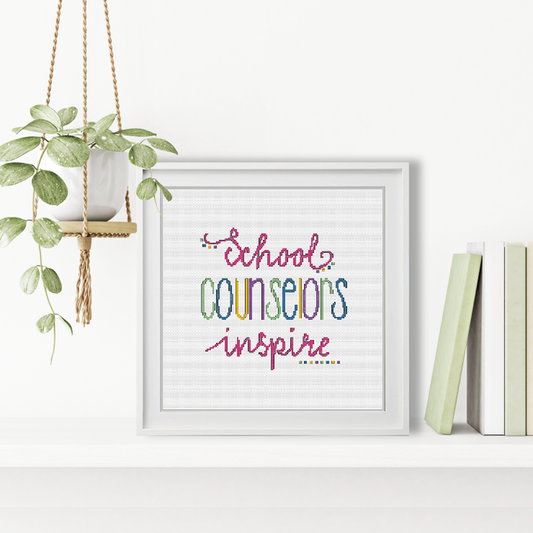 School Counselors Inspire Cross Stitch Pattern by Peppermint Purple