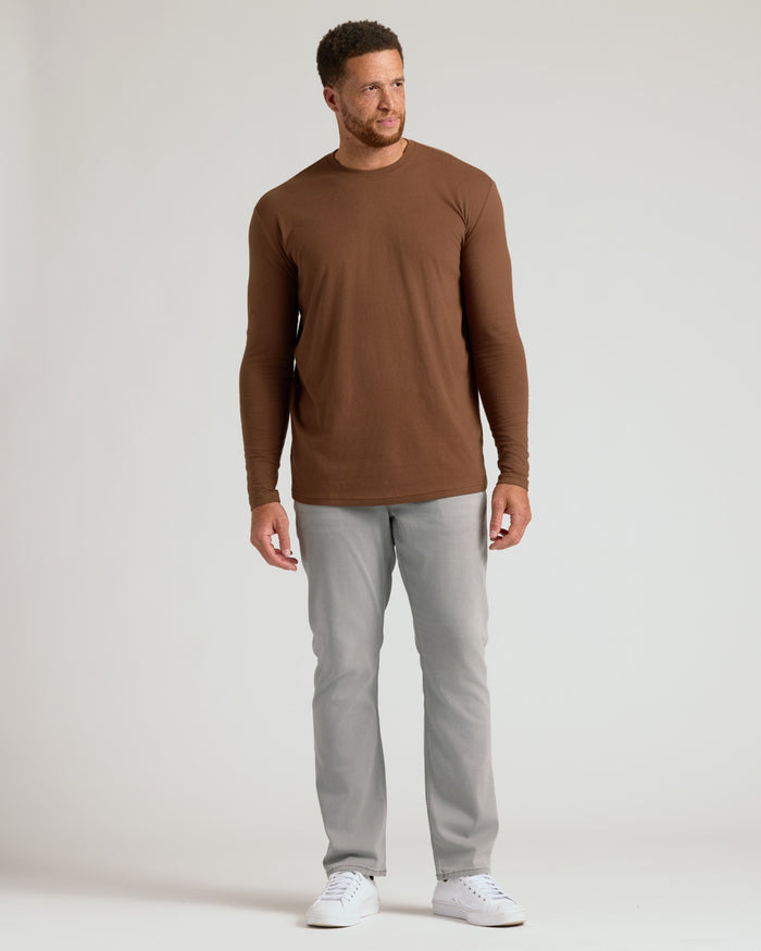 Sepiawood Tall Long Sleeve T Shirt on male model.