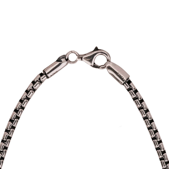 Silver Oxidized Heavy Venetian Box Bracelet
